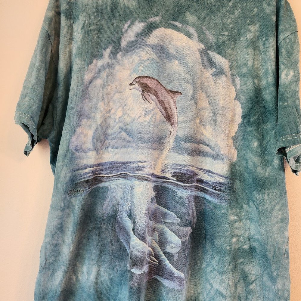 The Mountain, Vintage 2009 Dolphin by Jerry Lofaro, T-Shirt, 2XL, Casual.
